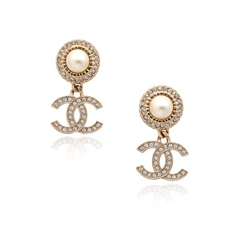 white gold chanel cc earrings|genuine chanel earrings.